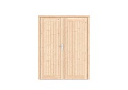 Vuren dichte dubbele deur Prestige 168x209 cm. scharnieren RVS beslag onbehandeld. ~