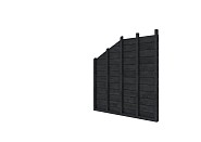 Douglas wandpakket t.b.v. enkelzijdige zijwand kapschuur Comfort, zwart geïmpregneerd. ~