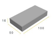 Traptrede 100x50x16 grijs ~