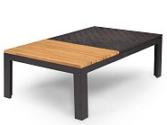 Queens Lounge Coffee Table small Charcoal / Teak (110x80/85x40 cm) ~
