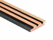 Douglas geschaafd triple profiel 2.5x14x300 cm zwart/onbehandeld ~