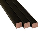 Douglas geschaafde paal 4,5x4,5x300cm. zwart gespoten ~