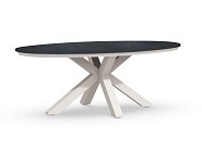 Oblong Dining Table Trespa Graphite Creme White 200x110x75 cm. ~
