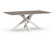 Orion Dining Table Trespa Dark Basalt Creme White 180x100x75 cm. ~