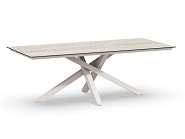 Orion Dining Table Trespa Travertin 220x100x75 cm Creme White ~
