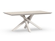 Orion Dining Table Trespa Travertin 180 x 100 cm Creme White ~