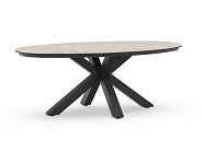 Oblong Dining Table Trespa Travertin 200x110x75 cm Charcoal ~
