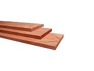 Douglas fijnbezaagde plank 2,5x25x300 cm. onbehandeld. ~