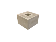 Poer grijs met gat of zonder gat, vierkant gat 4x4cm of rond gat 9cm - 30x30x20 cm. ~