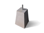 Poer grijs 4 draadeind M10 H-H 11 cm. - 35x15/15x25x25 cm. ~