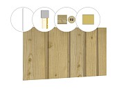 Banddeel plankenset vuren bij achterwand A, 178,5 x 125 cm, groen geïmpregneerd ~