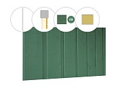 Banddeel plankenset vuren bij achterwand A, 178,5 x 125 cm, jungle groen gespoten ~