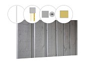 Banddeel plankenset vuren bij achterwand A, 178,5 x 125 cm, lichtgrijs gespoten ~