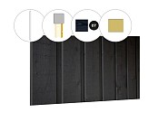Banddeel plankenset vuren bij achterwand A, 178,5 x 125 cm, zwart gespoten ~