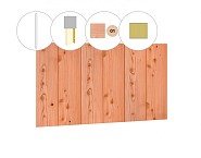 Halfhouts rabat plankenset douglas bij wand D, 328,5 x 224 cm, kleurloos geïmpregneerd ~