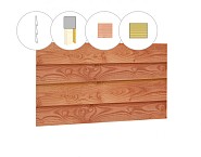 Zweeds rabat plankenset douglas bij wand C, 278,5x224 cm. onbehandeld. ~