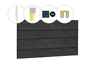 Wand C zweeds rabat enkelzijdig t.b.v. enkele deur 278,5x232 cm. zwart geïmpregneerd. ~