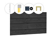 Wand B zweeds rabat enkelzijdig t.b.v. dubbele deur 228,5x232 cm. zwart geïmpregneerd. ~