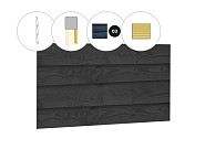 Zweeds rabat plankenset douglas bij wand C. 278.5x224 cm zwart geïmpregneerd ~
