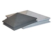 Paalmuts met punt en sierrand grijs beton