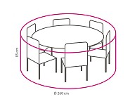 Beschermhoes voor Dining Set maximaal 200 cm rond Charcoal (260 cmØx85 cm) ~