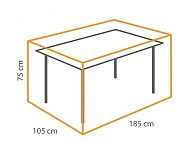 Beschermhoes voor Tafels tot 180 cm rond Charcoal (185x105x75 cm) ~