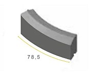 Rijwielpadband bochtstuk R=2 uitwendig visbek grijs 4/12x25x78,5 ~