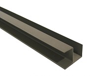 Stalen hoekprofiel met structuur poedercoating t.b.v. H-gleufpaal 4x8x220 cm. kwartsgrijs RAL7039 ~