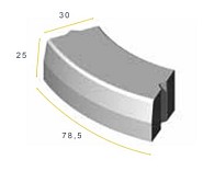 TROTTOIRBAND 28/30x25x78,5 1,5u grijs vis~
