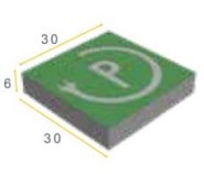 Symbooltegel 30x30x6 gr/w P-Oplaadpunt (PRIJS OP AANVRAAG!) (stoeptegel/betontegel) ~