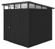 NTW HKC berging enkele deur Ebony zwart 220x210x265 cm. ~