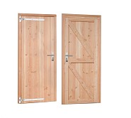Douglas enkele dichte deur inclusief kozijn, linksdraaiend, 90x201 cm. onbehandeld. ~