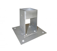 Paalhouder met voet (tbv paal 70x70) [antraciet gepoedercoat] bc ~