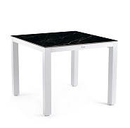 Briga Dining Table Trespa Marble 100x100 cm Creme White ~