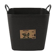 Flexibele kuip postconsumer recycled vierkant 27 liter zwart ~