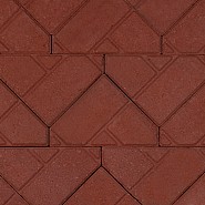 Bisschopsmuts rood 29,5x21/10,5x8 cm. ~