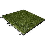 Rubber Kunstgrastegel 50x50x3 cm. - valhoogte 160 cm. ~