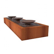 CorTen watertafel (LxBxH) 400x100x52 cm. (3 mm.) ~