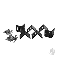 Aluminium beslagset hoek (tbv tuinschermen) [antra.gepoedercoat] 6 stuks in blisterverp. bc ~