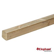 Vuren FSC paal geschaafd zonder punt 68x68x2700  [zwart] bc ~