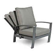 Valencia Lounge Chair Swiss Fabrics all weather kussens en verstelbare rug (gaslift) Charcoal (77x88x88 cm) ~