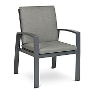 Valencia Dining Chair Swiss Fabrics all weather kussens Charcoal (65x67x90 cm) ~