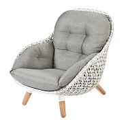 Prince Lounge Sofa Swiss Fabrics all weather kussen en 2 kleurig vlechtwerk Wit / Taupe (75x77x69 cm) ~