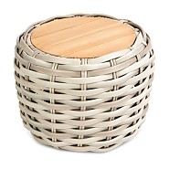 Wakkanda BijzetTafel Solid Teak (FSC)blad Kubo / Teak  (50 cmØx40 cm) ~