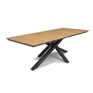 Orion Dining Table Solid Teak (FSC) Tafelblad Charcoal / Teak (220x100x75 cm) ~