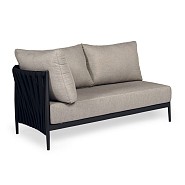 Cadozo Lounge 2-Seater Left Swiss Fabrics all weather kussens Weersbestendig Olefin rope in rug / arm Black (150x83x70 cm) ~