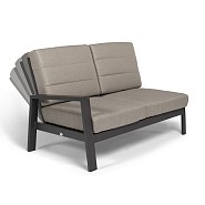 Queens Lounge 2-Seater Right Swiss Fabrics all weather kussens Charcoal (149x87x89 cm) ~