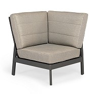 Queens Lounge Small Corner Swiss Fabrics all weather kussens Charcoal (87x87x89 cm) ~