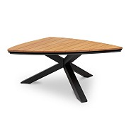 Oden Dining Table Solid Teak (FSC) Tafelblad Charcoal / Teak (165x165x75 cm) ~