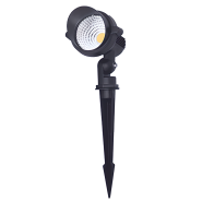 Tuinspot Alu met grondpin Zwart LED lamp 10W 230V - Warm White ~